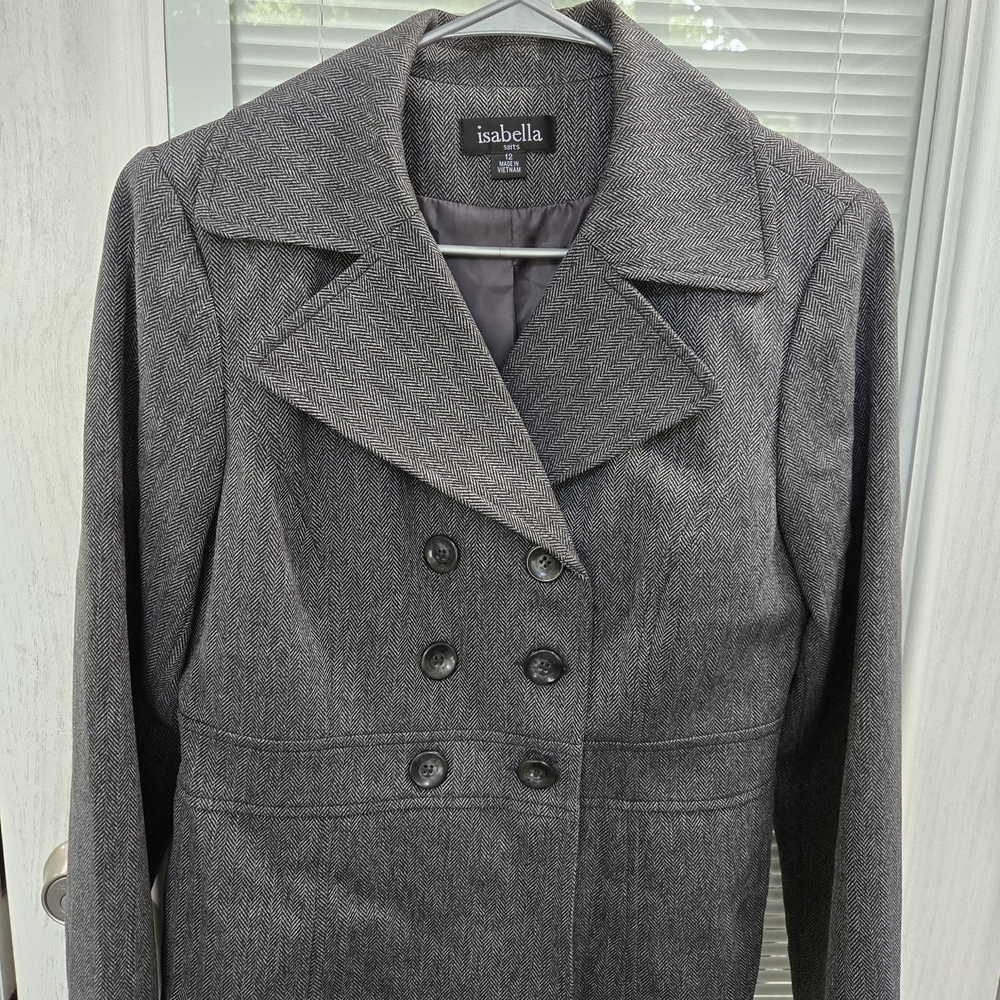 Isabella Women's Charcoal Double-Breasted Blazer